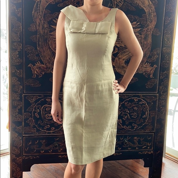 Giorgio Armani Dresses & Skirts - Giorgio Armani Linen Bow OrganzaFlattering Dress 8